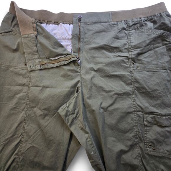 Liz & Me Womens 5X Olive Green Cargo Capri Pants Elastic Waistband Pockets - Picture 6 of 15